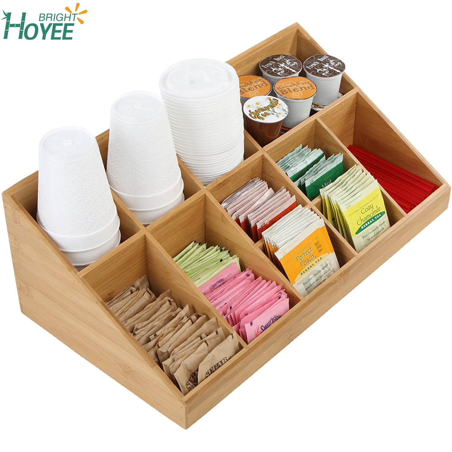 Multifunction Home And Office Bamboo Coffee Condiment ...